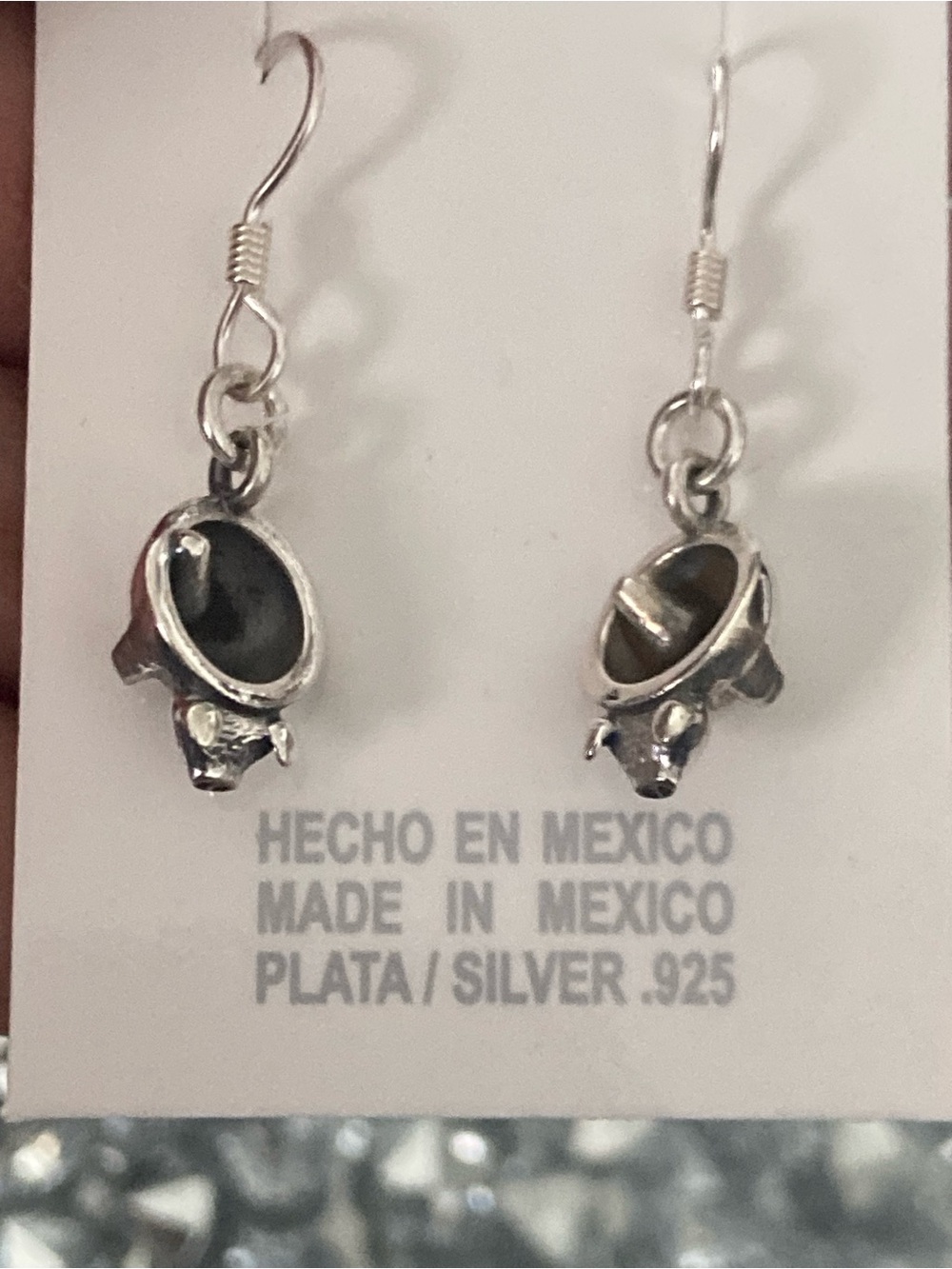 Silver 925 Mexican Pork Molcajetes Drop Earrings